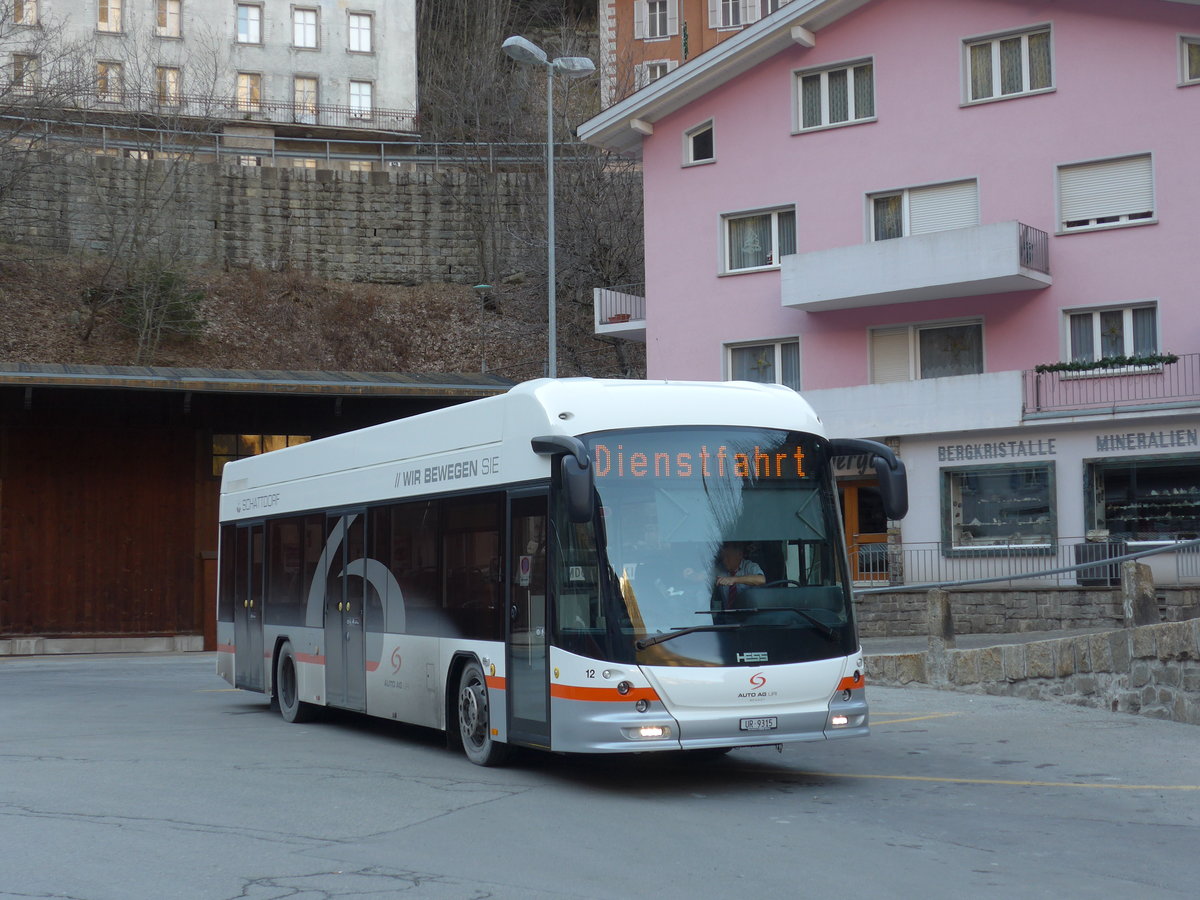 (177'120) - AAGU Altdorf - Nr. 12/UR 9315 - Hess am 10. Dezember 2016 beim Bahnhof G�schenen