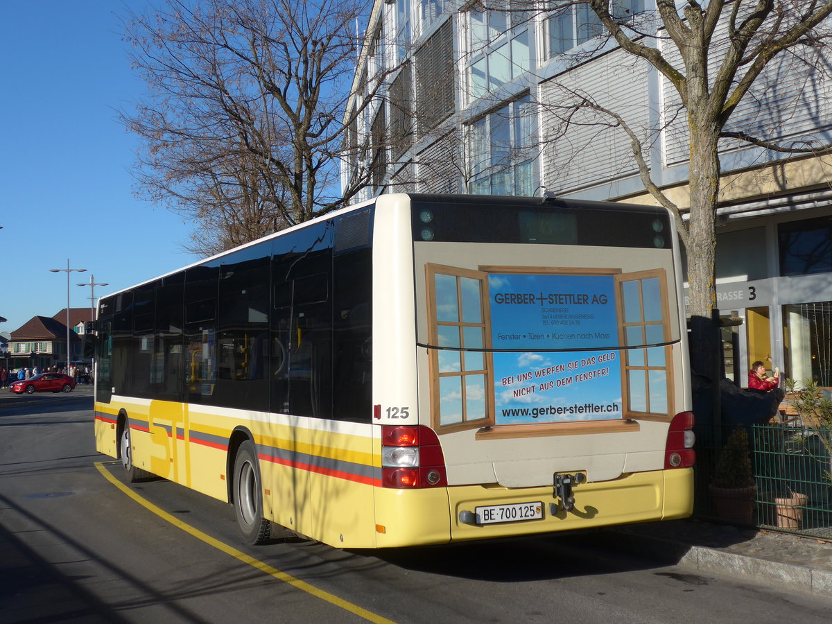 (177'213) - STI Thun - Nr. 125/BE 700'125 - MAN am 14. Dezember 2016 bei der Schiffl�ndte Thun
