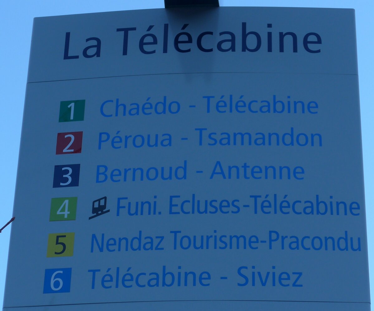 (177'262) - Shuttlebus-Haltestellenschild - Haute-Nendaz, La T�l�cabine - am 18. Dezember 2016