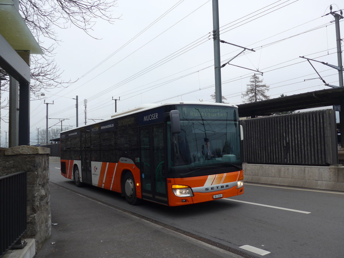 (177'474) - AAGU Altdorf - Nr. 58/UR 9348 - Setra am 30. Dezember 2016 in Fl�elen, Hauptplatz