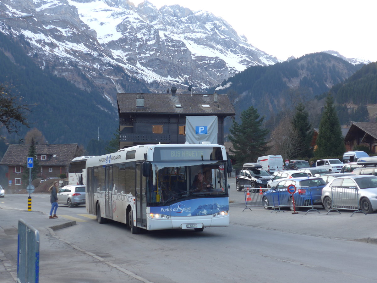 (177'561) - TPC Aigle - Nr. 16/VS 353'384 - Solaris (ex ATE Bus, Effretikon Nr. 45) am 2. Januar 2017 beim Bahnhof Champ�ry