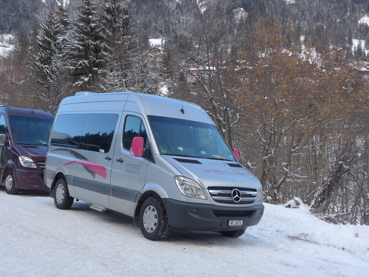 (177'734) - Auto-Transports, La C�te-aux-F�es - NE 3675 - Mercedes am 7. Januar 2017 in Adelboden, ASB
