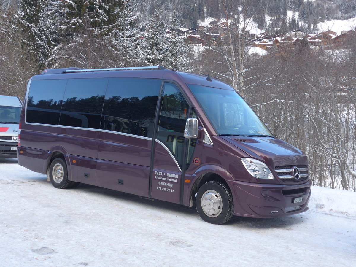 (177'736) - Garage Central, Gr�chen - VS 299 - Mercedes am 7. Januar 2017 in Adelboden, ASB