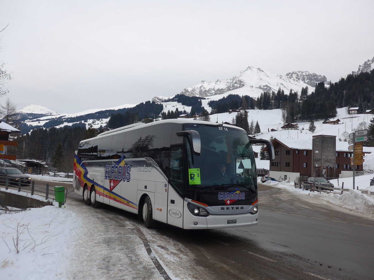 (177'883) - Funi-Car, Biel - Nr. 14/BE 208'414 - Setra am 7. Januar 2017 in Adelboden, Oey