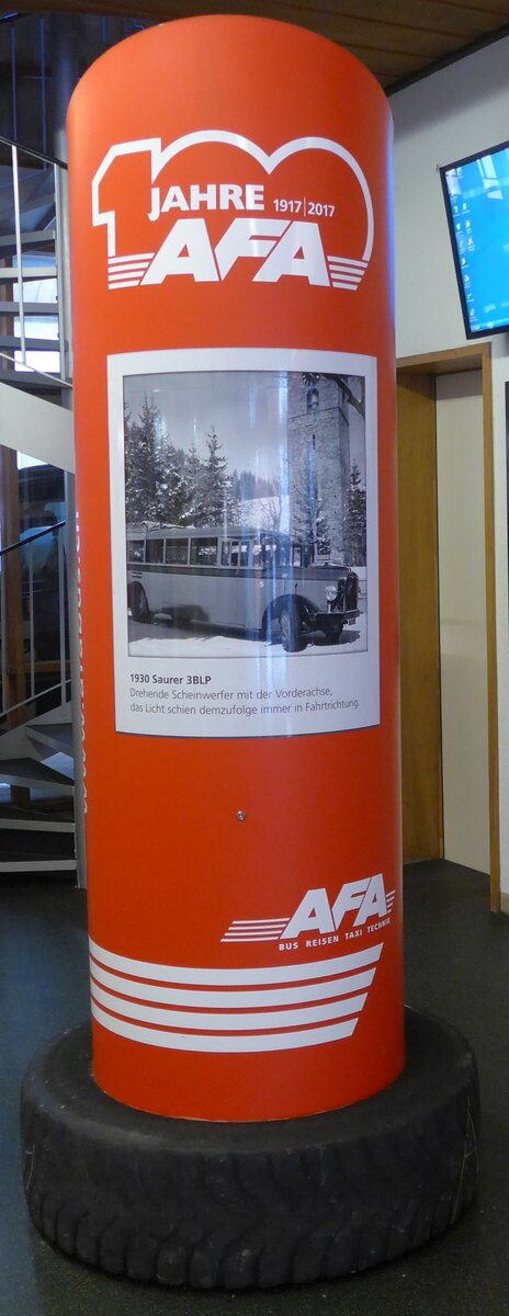 (177'998) - Plakat f�r 100 Jahre 1917 2017 AFA am 9. Januar 2017 im Autobahnhof Adelboden
