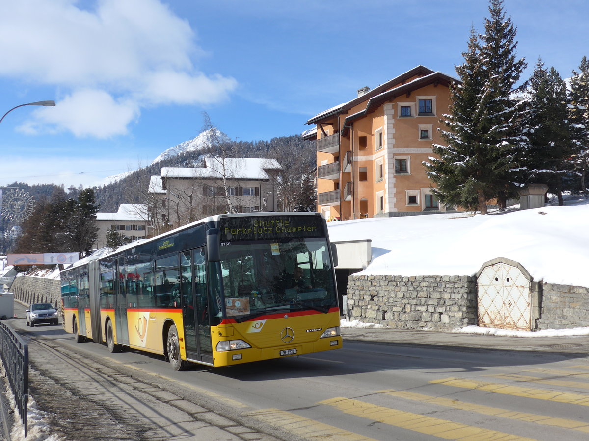 (178'395) - Rattin, Neuhausen - Nr. 20/SH 1520 - Mercedes (ex PostAuto Z�rich Nr. 82; ex Eurobus, Arbon Nr. 2) am 9. Februar 2017 beim Bahnhof St. Moritz