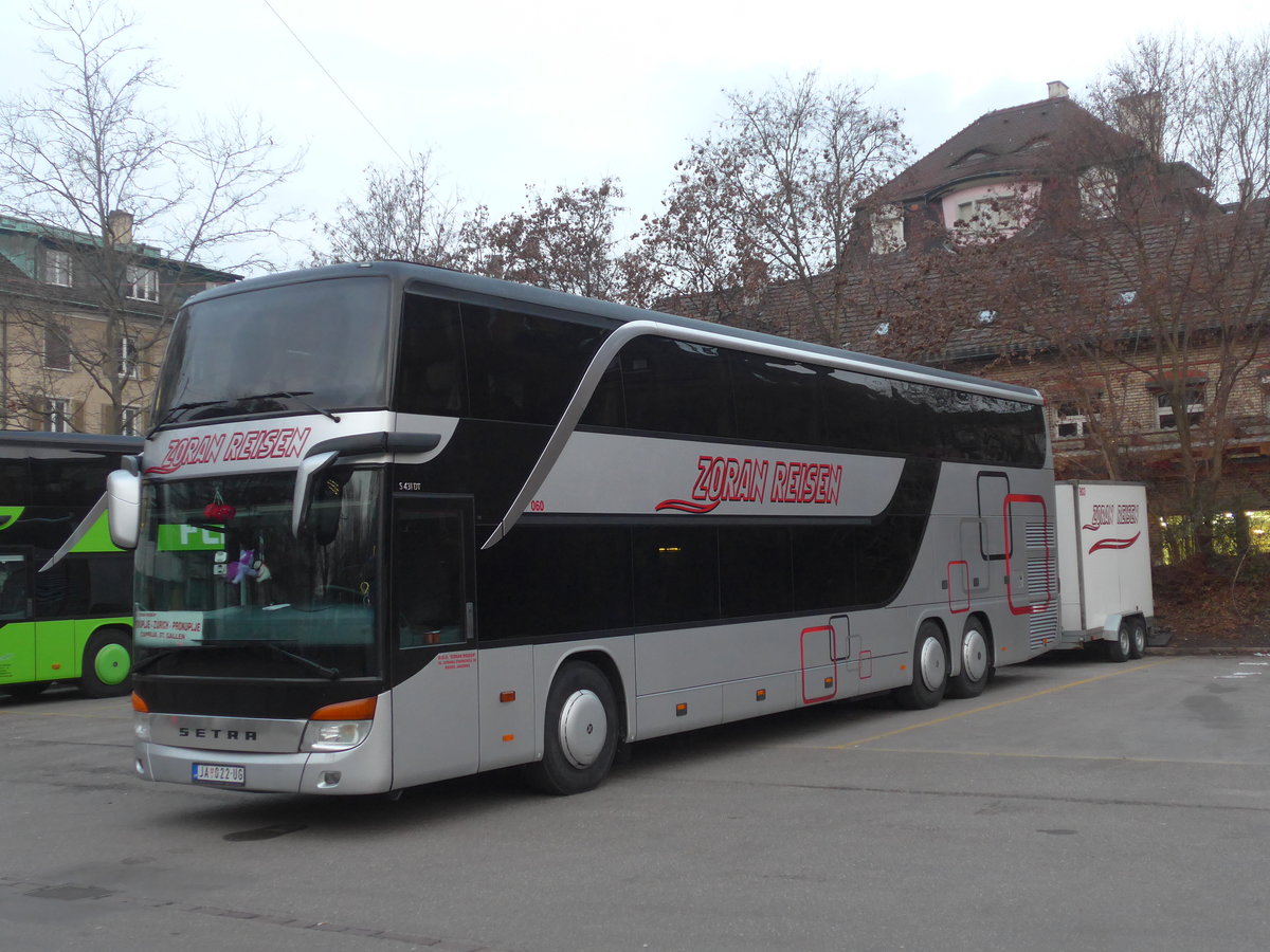 (178'436) - Aus Serbien: Zoran, Jagodina - Nr. 60/JA 022-UG - Setra am 10. Februar 2017 in Z�rich, Sihlquai