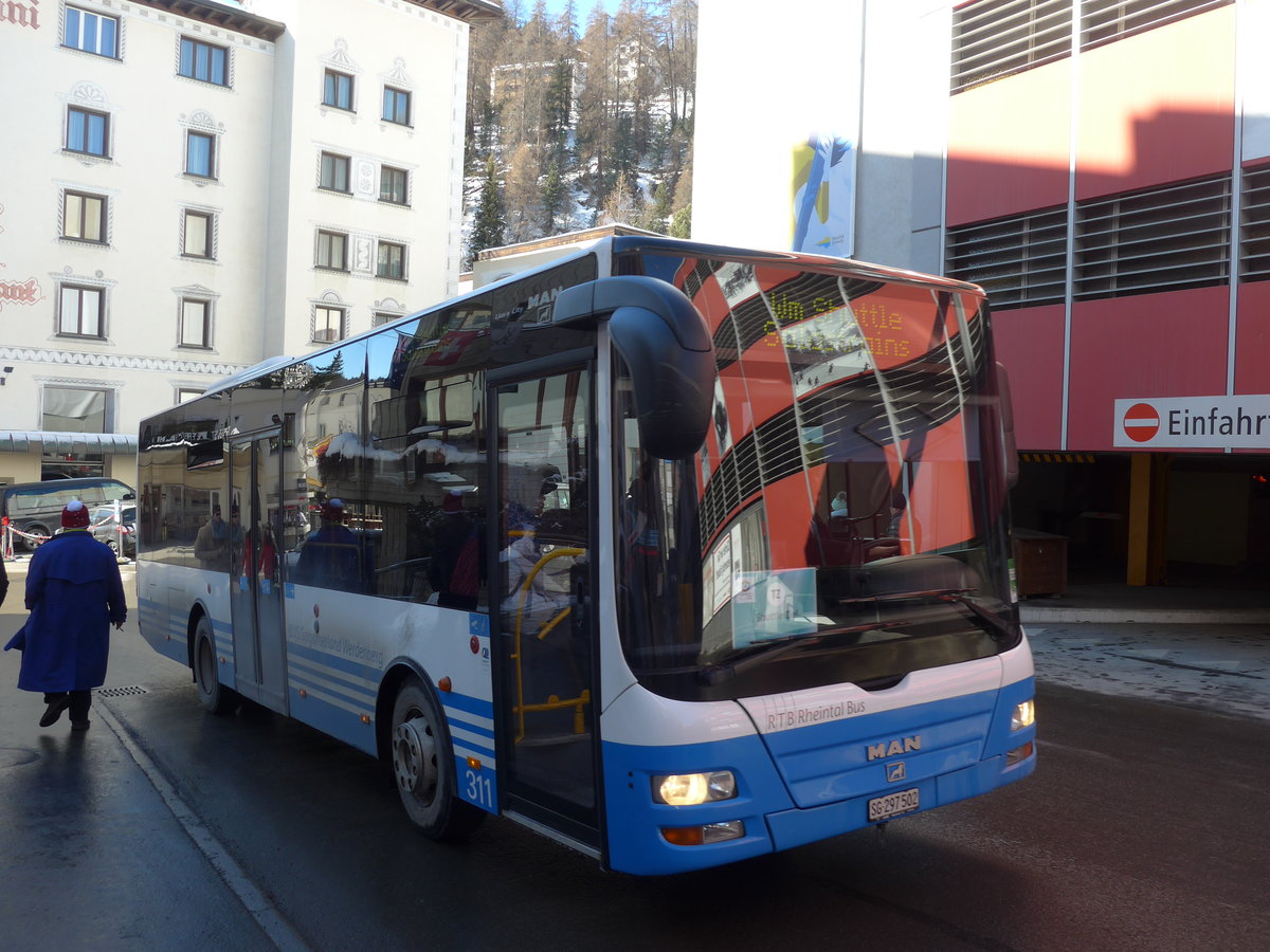 (178'571) - BSW Sargans - Nr. 311/SG 297'502 - MAN/G�ppel am 18. Februar 2017 in St. Moritz, Via Traunter Plazzas