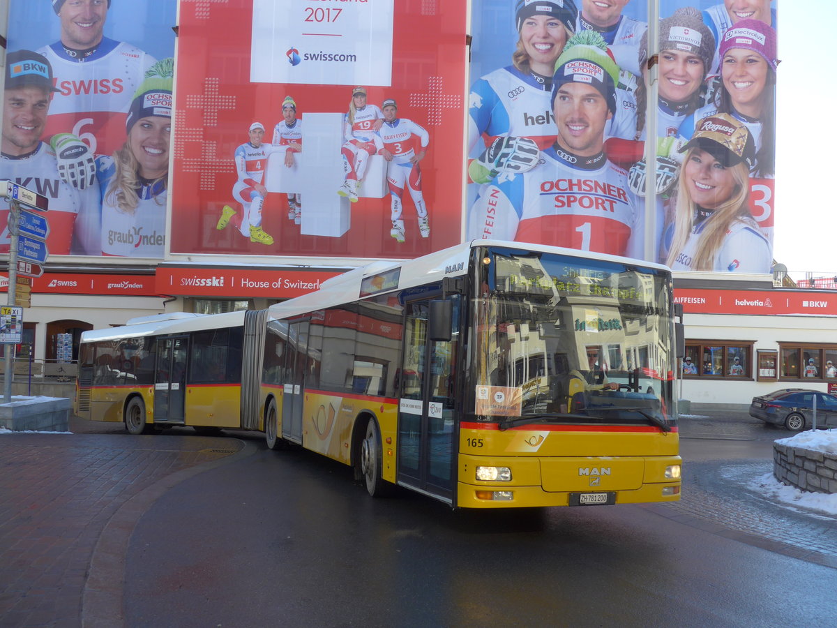 (178'589) - PostAuto Z�rich - Nr. 165/ZH 781'200 - MAN am 18. Februar 2017 in St. Moritz, Hotel Schweizerhof