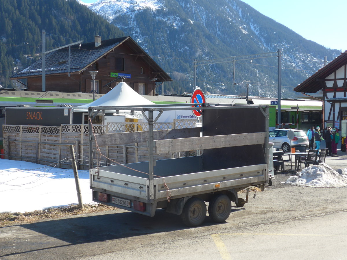 (178'652) - AFA Adelboden - Nr. 65/BE 682'046 - Humbaur Gep�ckanh�nger am 19. Februar 2017 beim Bahnhof Zweisimmen