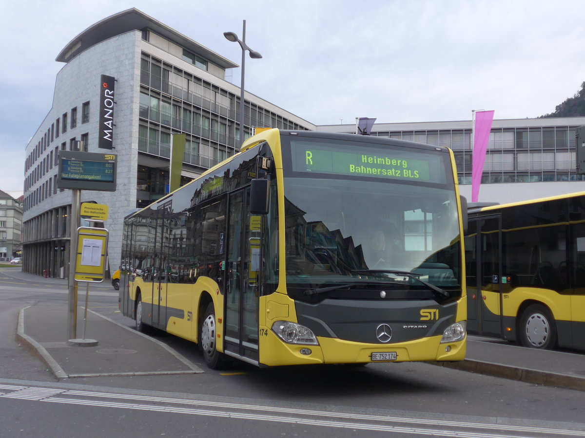 (178'768) - STI Thun - Nr. 174/BE 752'174 - Mercedes am 4. M�rz 2017 beim Bahnhof Thun