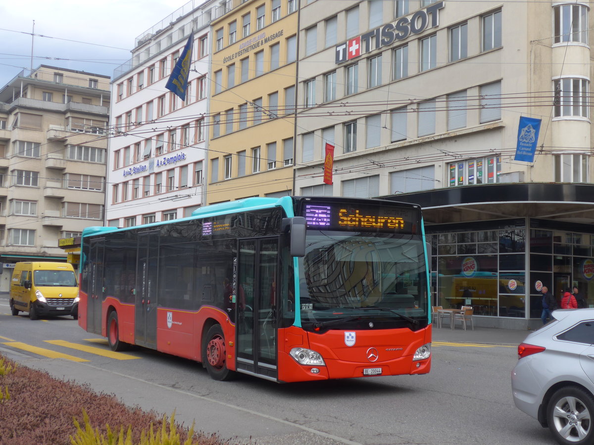 (178'777) - Binggeli, Studen - BE 20'044 - Mercedes am 4. M�rz 2017 beim Bahnhof Biel