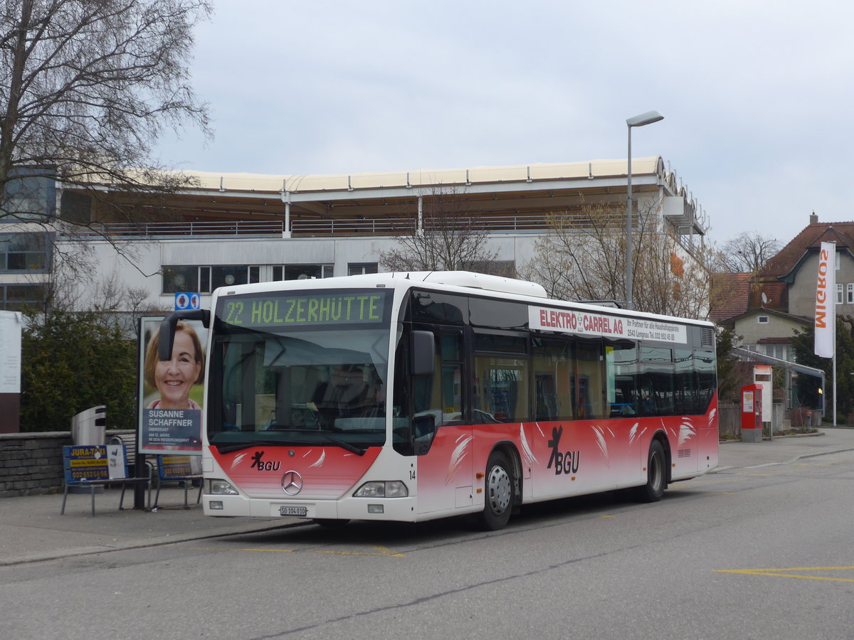 (178'780) - BGU Grenchen - Nr. 14/SO 104'010 - Mercedes am 4. M�rz 2017 beim Bahnhof Grenchen S�d