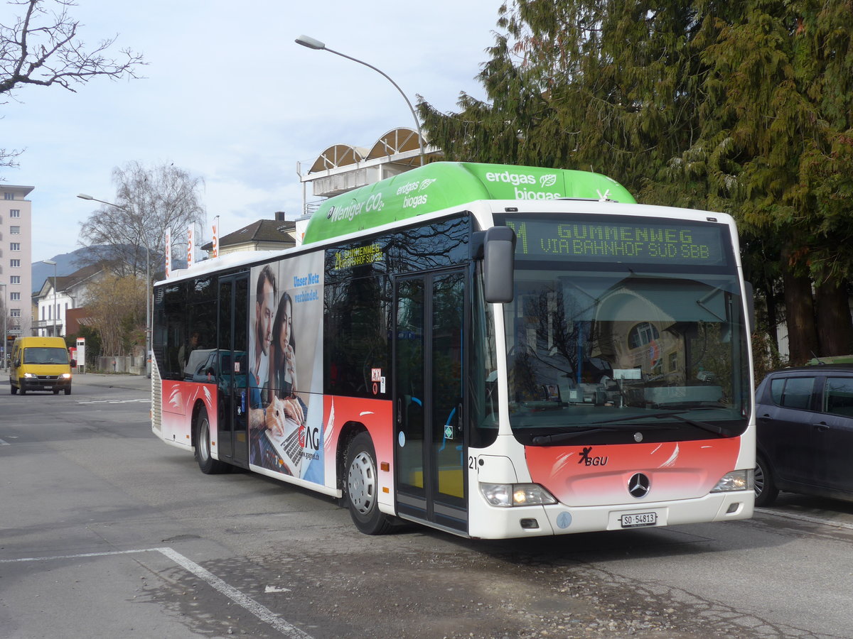(178'787) - BGU Grenchen - Nr. 21/SO 54'813 - Mercedes am 4. M�rz 2017 beim Bahnhof Grenchen S�d