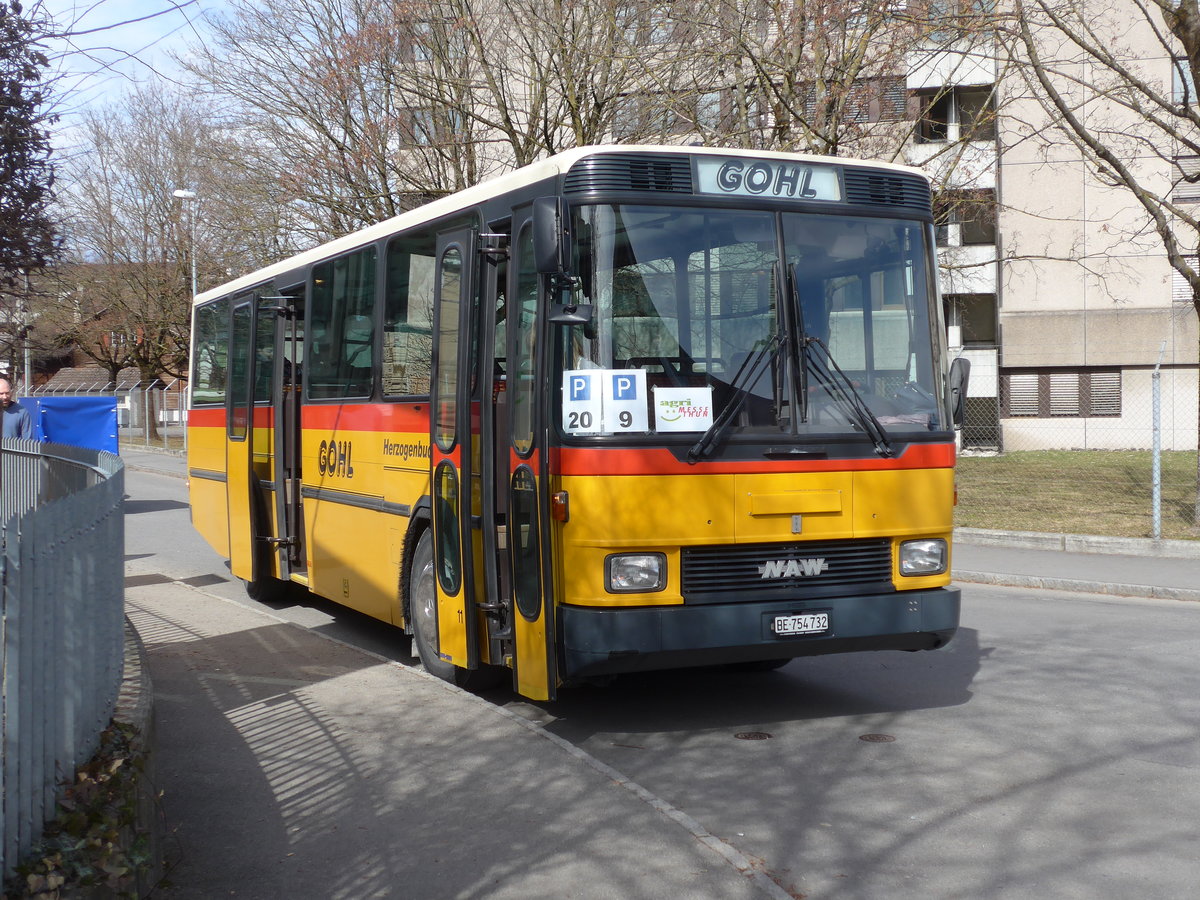 (178'822) - Gohl, Herzogenbuchsee - Nr. 11/BE 754'732 - NAW/Hess (ex Flury, Balm; ex Steiner, Altb�ron Nr. 11) am 4. M�rz 2017 in Thun, Expo