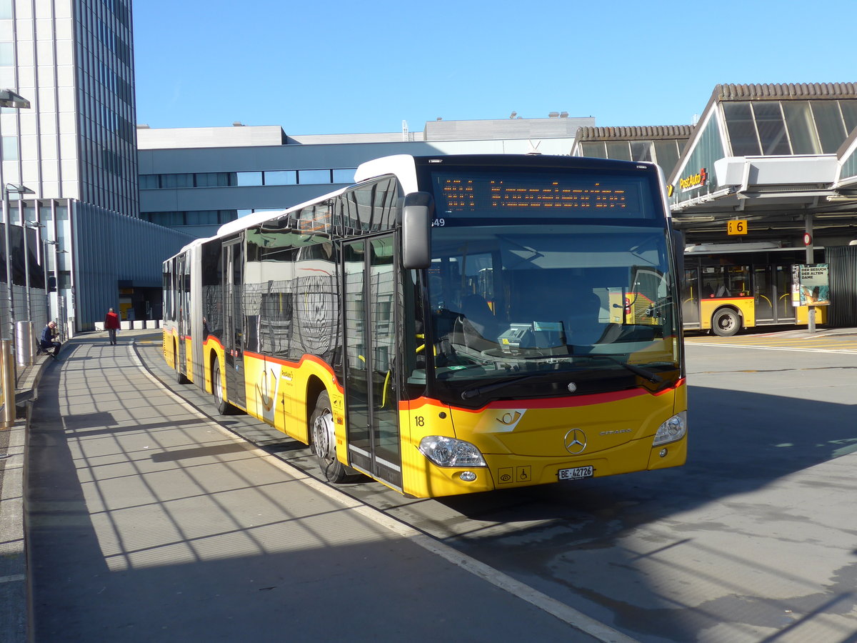 (178'861) - Steiner, Ortschwaben - Nr. 18/BE 42'726 - Mercedes am 11. M�rz 2017 in Bern, Postautostation