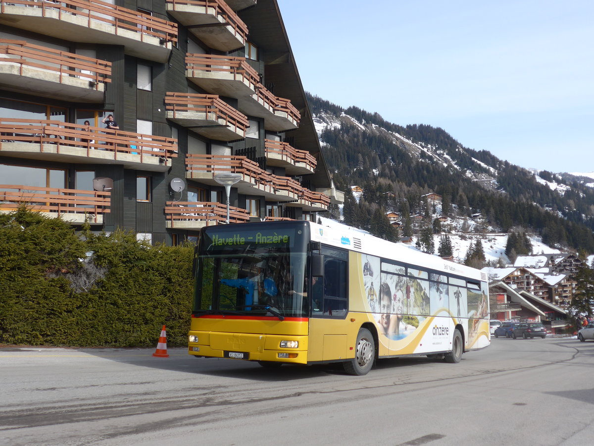 (178'957) - Buchard, Leytron - Nr. 92/VS 84'253 - MAN (ex TN Neuch�tel Nr. 224) am 12. M�rz 2017 in Anz�re, T�l�cabine