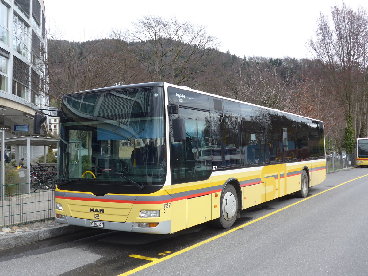(178'987) - STI Thun - Nr. 127/BE 700'127 - MAN am 19. M�rz 2017 bei der Schiffl�ndte Thun