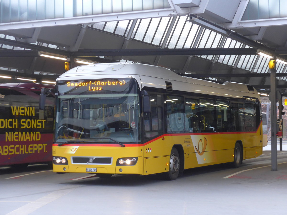 (178'997) - Steiner, Ortschwaben - Nr. 8/BE 136'714 - Volvo am 20. M�rz 2017 in Bern, Postautostation