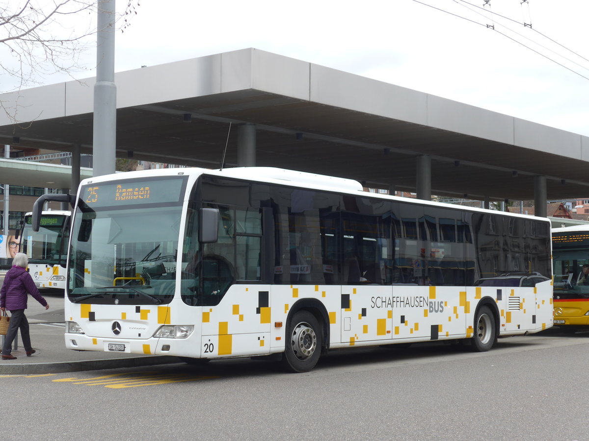 (179'025) - SB Schaffhausen - Nr. 20/SH 54'320 - Mercedes am 20. M�rz 2017 beim Bahnhof Schaffhausen