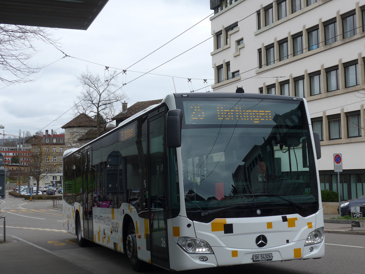 (179'037) - SB Schaffhausen - Nr. 26/SH 54'326 - Mercedes am 20. M�rz 2017 beim Bahnhof Schaffhausen