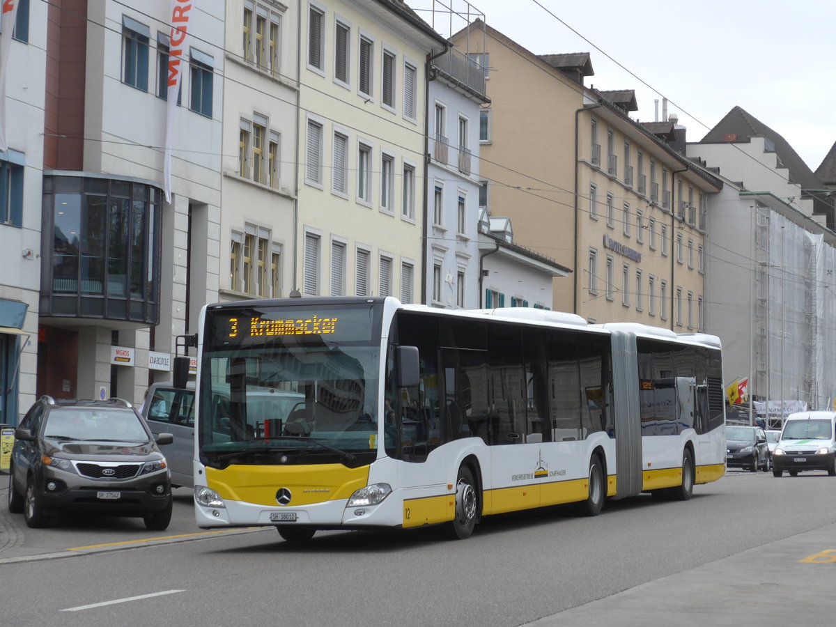 (179'042) - VBSH Schaffhausen - Nr. 12/SH 38'012 - Mercedes am 20. M�rz 2017 beim Bahnhof Schaffhausen