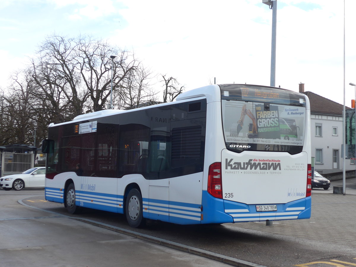 (179'215) - WilMobil, Wil - Nr. 235/SG 348'785 - Mercedes am 23. M�rz 2017 beim Bahnhof Wil