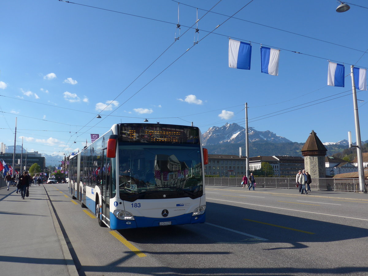 (179'416) - VBL Luzern - Nr. 183/LU 241'270 - Mercedes am 10. April 2017 in Luzern, Bahnhofbr�cke