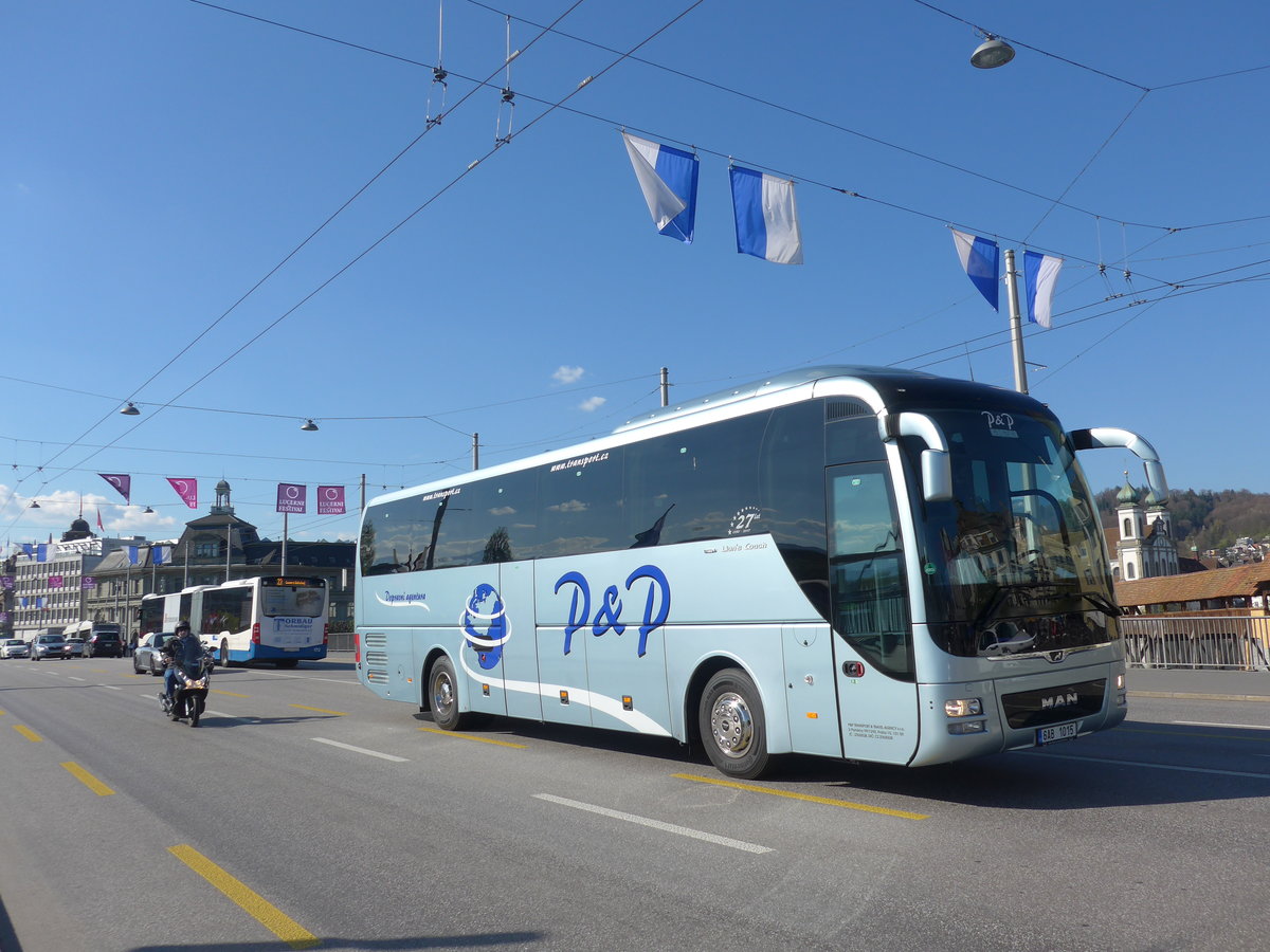 (179'427) - Aus Tschechien: P&P, Praha - 6AB 1015 - MAN am 10. April 2017 in Luzern, Bahnhofbr�cke