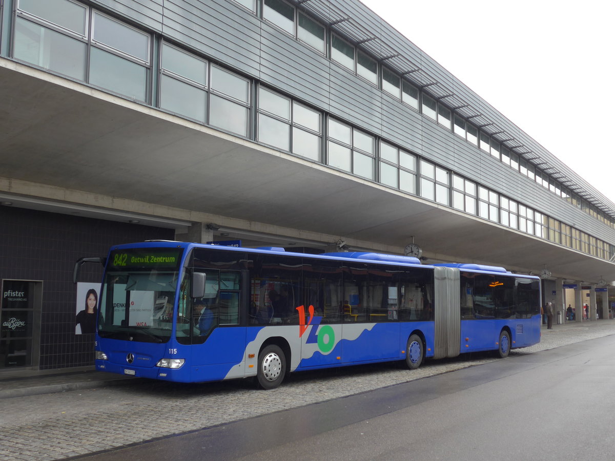 (179'630) - VZO Gr�ningen - Nr. 115/ZH 745'115 - Mercedes am 16. April 2017 beim Bahnhof Uster