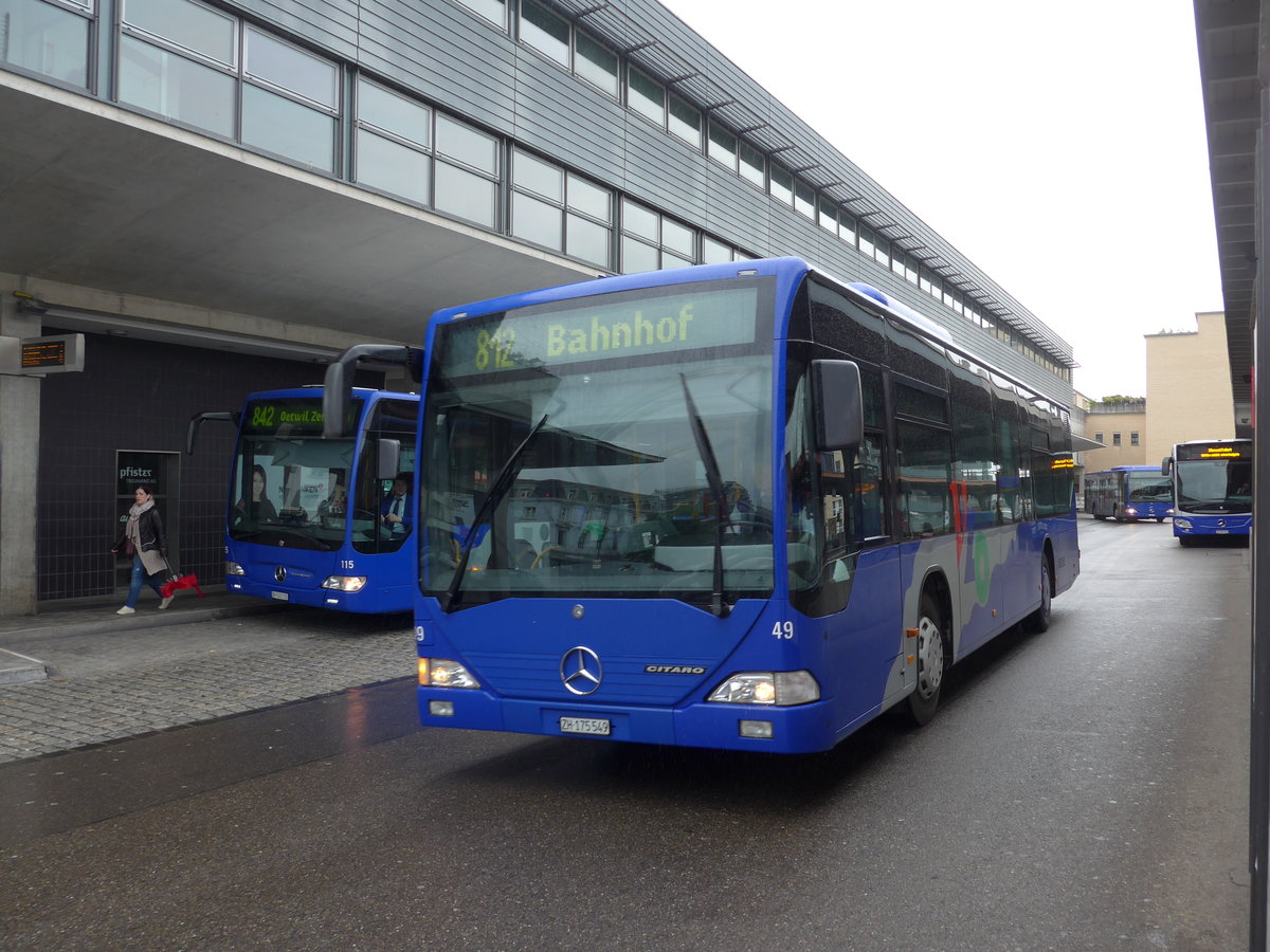 (179'632) - VZO Gr�ningen - Nr. 49/ZH 175'549 - Mercedes am 16. April 2017 beim Bahnhof Uster