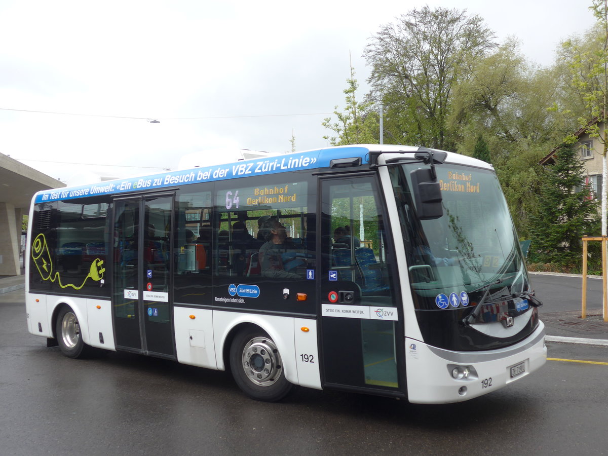 (179'737) - VBZ Z�rich - Nr. 192/ZH 71'901 - SOR am 26. April 2017 beim Bahnhof Z�rich-Oerlikon