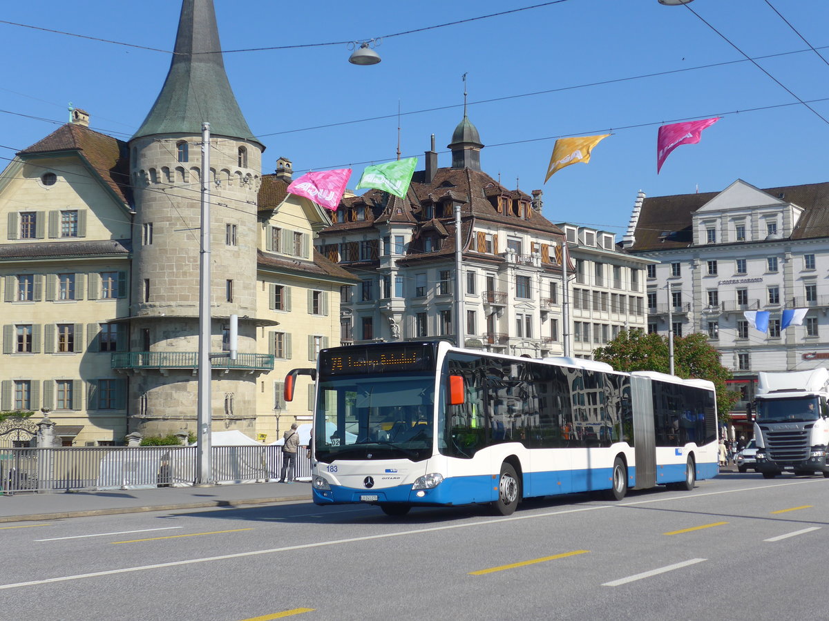 (179'755) - VBL Luzern - Nr. 183/LU 241'270 - Mercedes am 29. April 2017 in Luzern, Bahnhofbr�cke