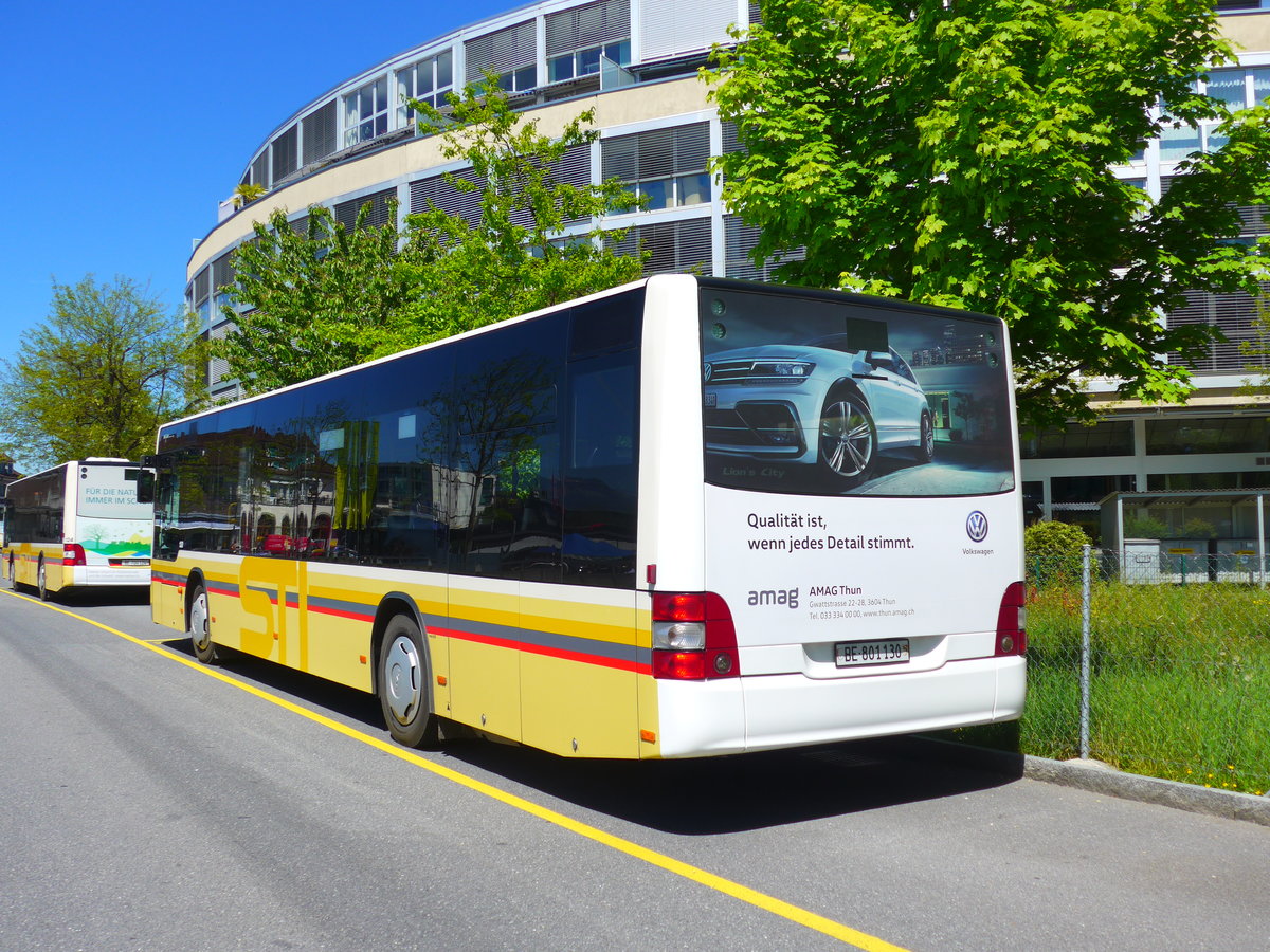 (180'027) - STI Thun - Nr. 130/BE 801'130 - MAN am 10. Mai 2017 bei der Schiffl�ndte Thun