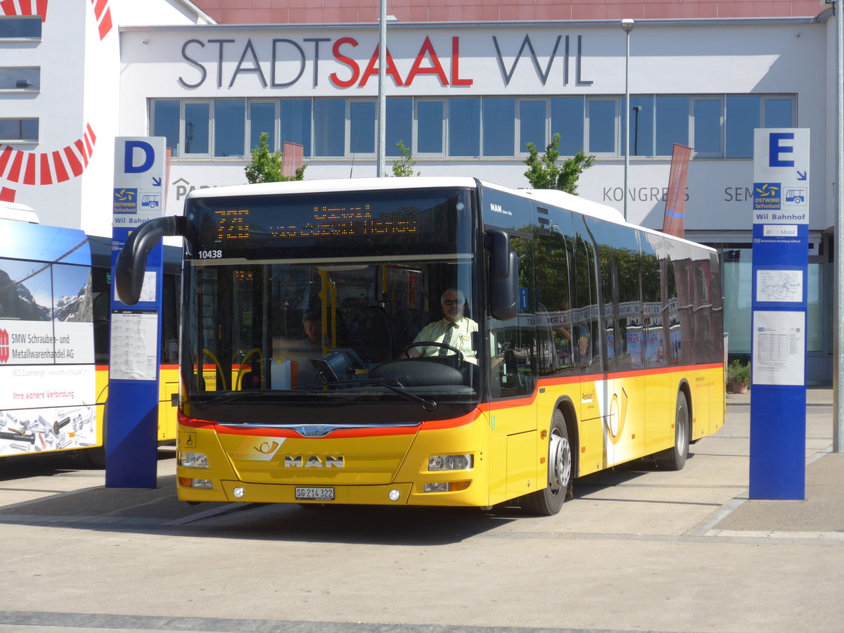 (180'171) - Postautobetriebe Unteres Toggenburg, L�tisburg - SG 214'322 - MAN am 21. Mai 2017 beim Bahnhof Wil