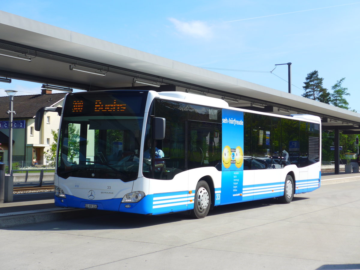 (180'253) - RTB Altst�tten - Nr. 33/SG 309'326 - Mercedes am 21. Mai 2017 beim Bahnhof Altst�tten