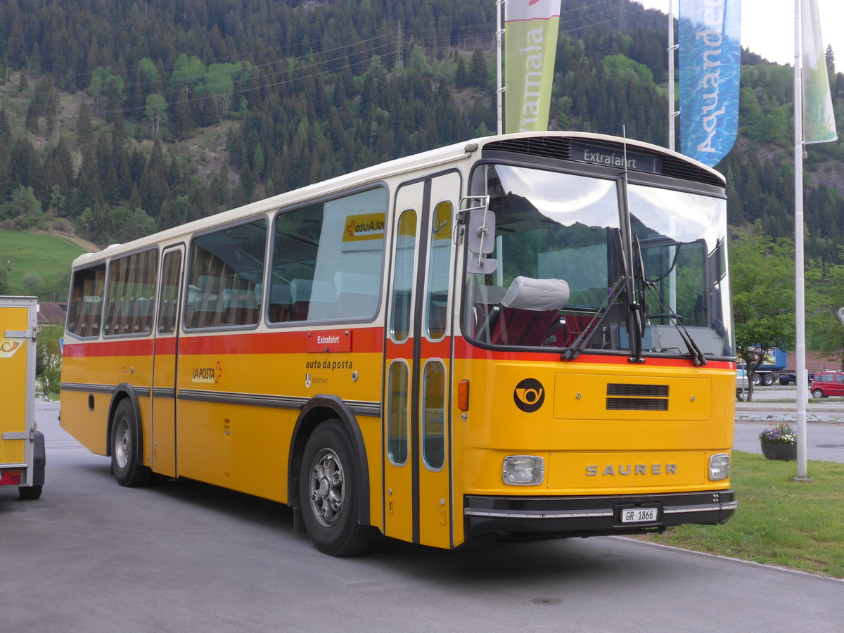 (180'457) - Mark, Andeer - GR 1866 - Saurer/R&J (ex PostAuto Graub�nden; ex P 24'350) am 23. Mai 2017 in Andeer, Garage