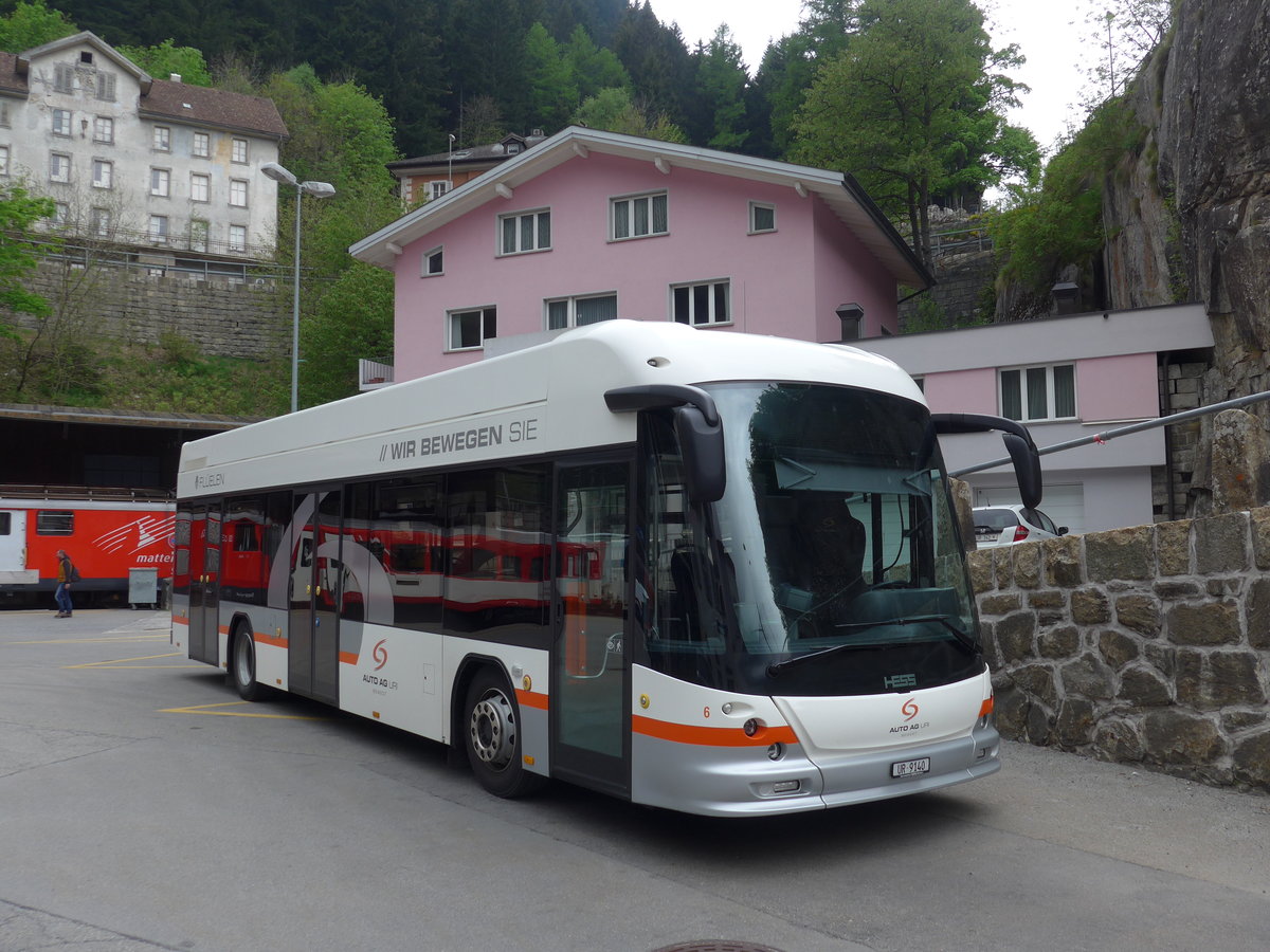 (180'687) - AAGU Altdorf - Nr. 6/UR 9140 - Hess am 24. Mai 2017 beim Bahnhof G�schenen