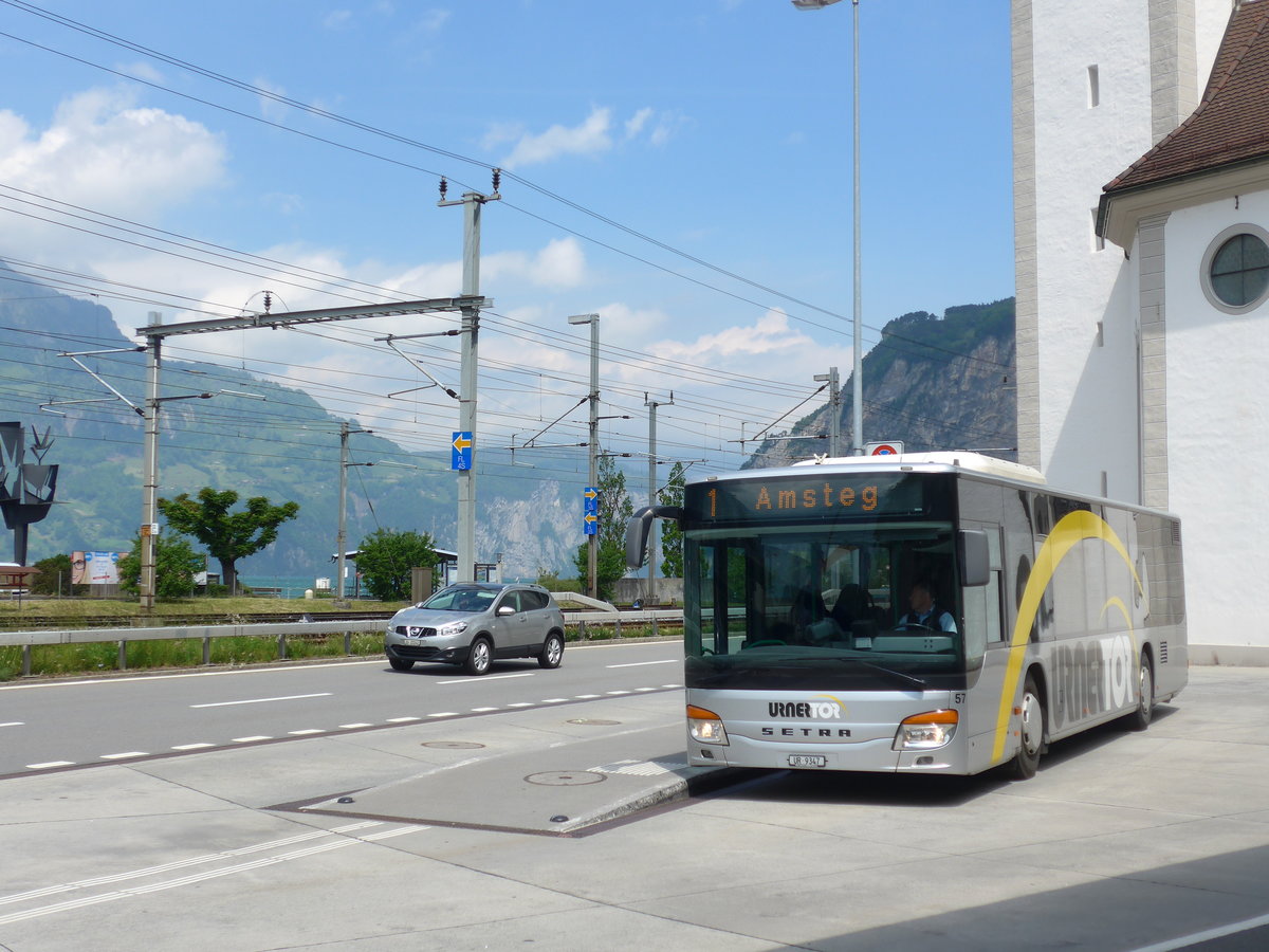 (180'713) - AAGU Altdorf - Nr. 57/UR 9347 - Setra am 24. Mai 2017 in Fl�elen, Hauptplatz