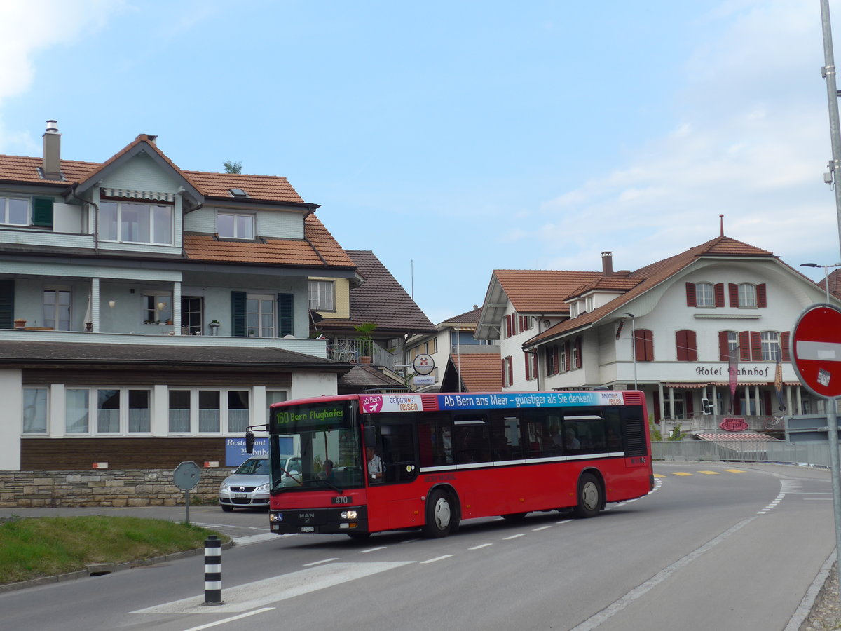 (180'900) - Bernmobil, Bern - Nr. 470/BE 716'470 - MAN/G�ppel (ex Peyer, Niederwangen Nr. 70) am 28. Mai 2017 beim Bahnhof Konolfingen
