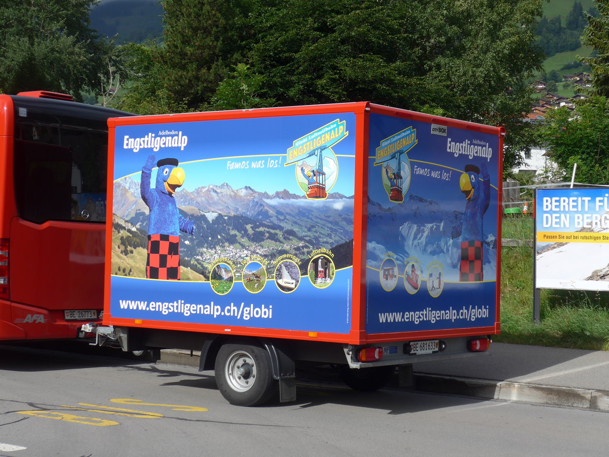 (181'616) - AFA Adelboden - Nr. 71/BE 681'633 - Niederhauser Gep�ckanh�nger am 1. Juli 2017 beim Bahnhof Frutigen
