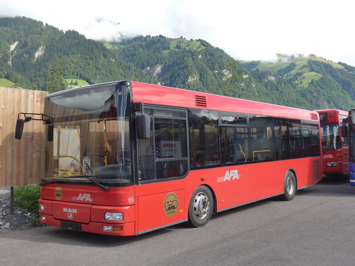 (181'627) - AFA Adelboden - Nr. 55 - MAN/G�ppel am 1. Juli 2017 in Frutigen, Garage