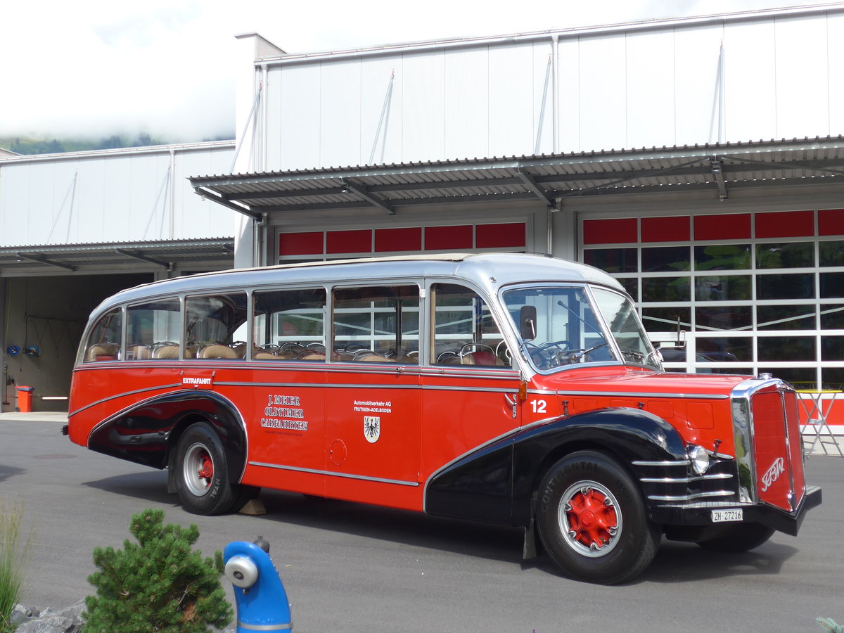(181'633) - Meier, Gr�t - Nr. 12/ZH 27'216 - FBW/R&J (ex Wespe, Altst�tten; ex AFA Adelboden Nr. 12) am 1. Juli 2017 in Frutigen, Garage AFA