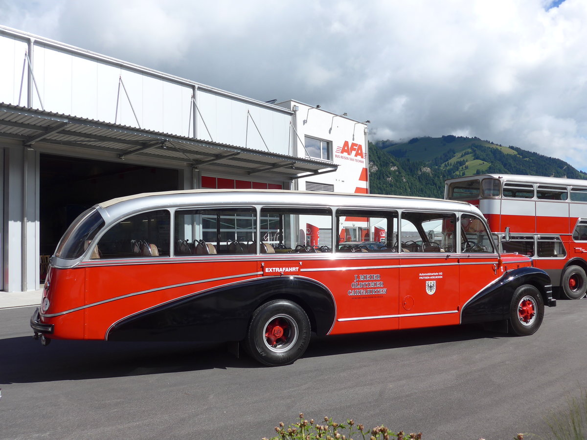 (181'648) - Meier, Gr�t - Nr. 12/ZH 27'216 - FBW/R&J (ex Wespe, Altst�tten; ex AFA Adelboden Nr. 12) am 1. Juli 2017 in Frutigen, Garage AFA