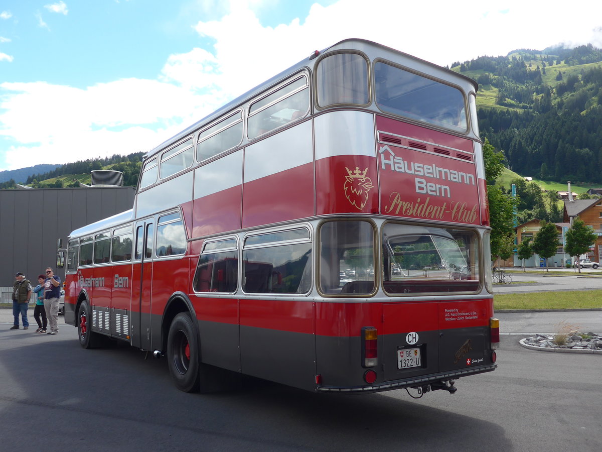 (181'663) - H�uselmann, Bern - Nr. 26/BE 1322 U - FBW/Vetter-R&J Anderthalbdecker (ex AFA Adelboden Nr. 9) am 1. Juli 2017 in Frutigen, Garage AFA