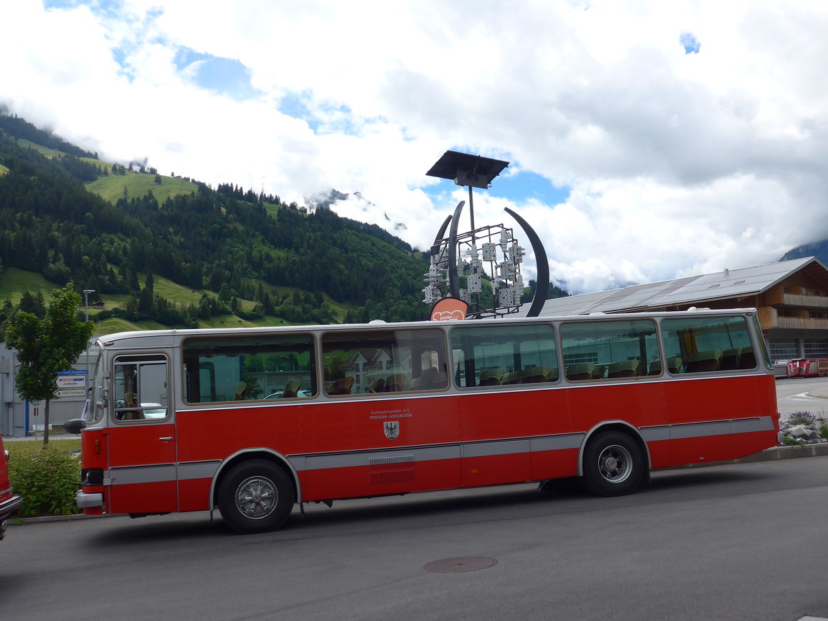 (181'678) - FBW-Club, M�nnedorf - ZH 123'180 - FBW/R&J (ex Tiemann, Oetwil Nr. 19; ex W�est, Brittnau; ex Wespe, Altst�tten; ex AFA Adelboden Nr. 19) am 1. Juli 2017 in Frutigen, Garage AFA