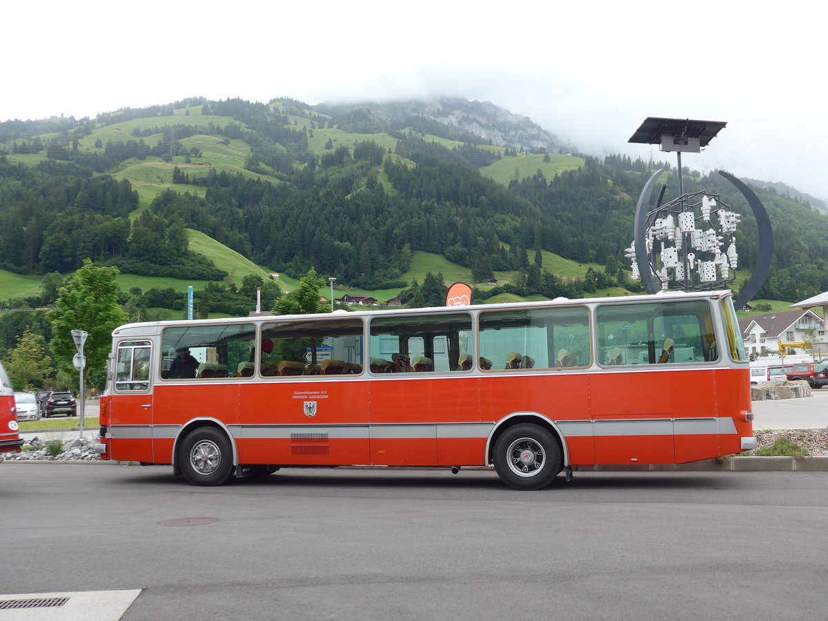 (181'697) - FBW-Club, M�nnedorf - ZH 123'180 - FBW/R&J (ex Tiemann, Oetwil Nr. 19; ex W�est, Brittnau; ex Wespe, Altst�tten; ex AFA Adelboden Nr. 19) am 1. Juli 2017 in Frutigen, Garage AFA