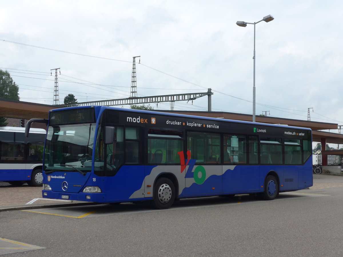 (181'947) - VZO Gr�ningen - Nr. 18/ZH 41'418 - Mercedes am 10. Juli 2017 beim Bahnhof Wetzikon