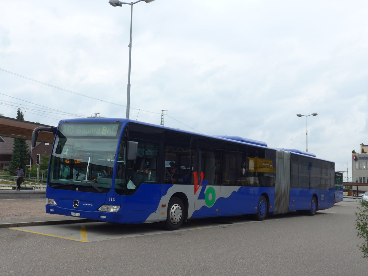 (181'949) - VZO Gr�ningen - Nr. 114/ZH 745'114 - Mercedes am 10. Juli 2017 beim Bahnhof Wetzikon