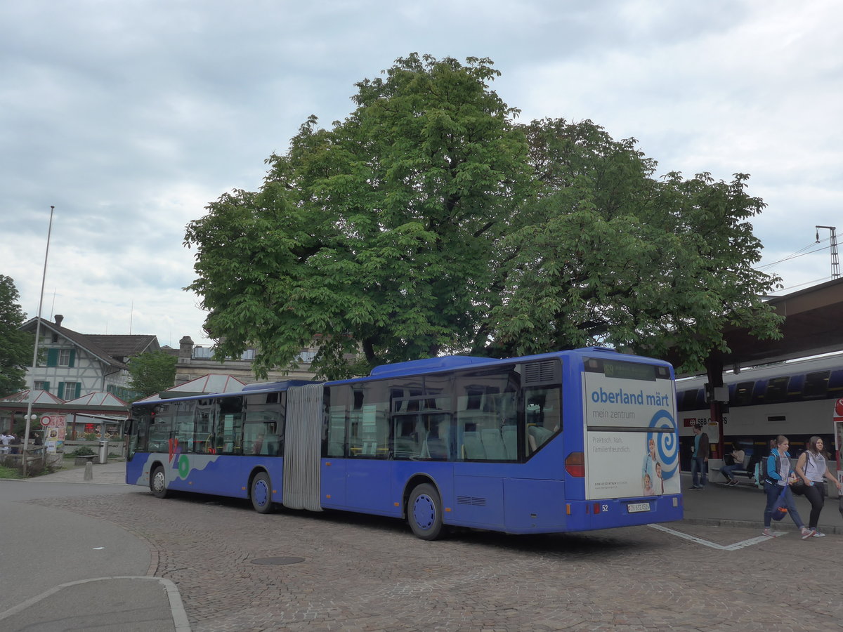 (181'951) - VZO Gr�ningen - Nr. 52/ZH 632'452 - Mercedes am 10. Juli 2017 beim Bahnhof Wetzikon